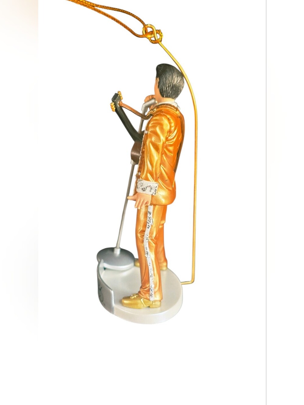 Kurt Adler Elvis Presley Gold Suit Guitar Microphone Christmas Ornament 3.5" - Picture 4 of 7